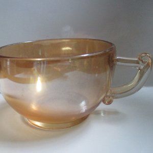 Amber Iridescent Glass Vintage Teacup